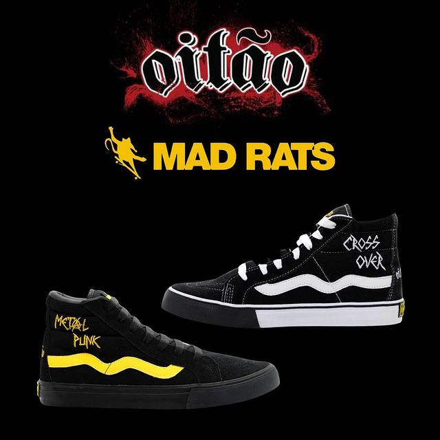 Tênis Mad Rats Original Clássico Skate Punk Rock Hardcore - Branco+Preto